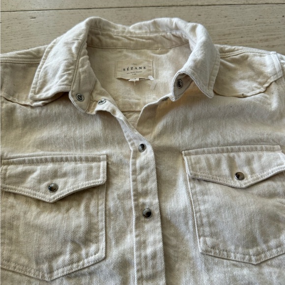 Sezane Servanne Shirt, size 36 Ecru - Picture 8 of 9